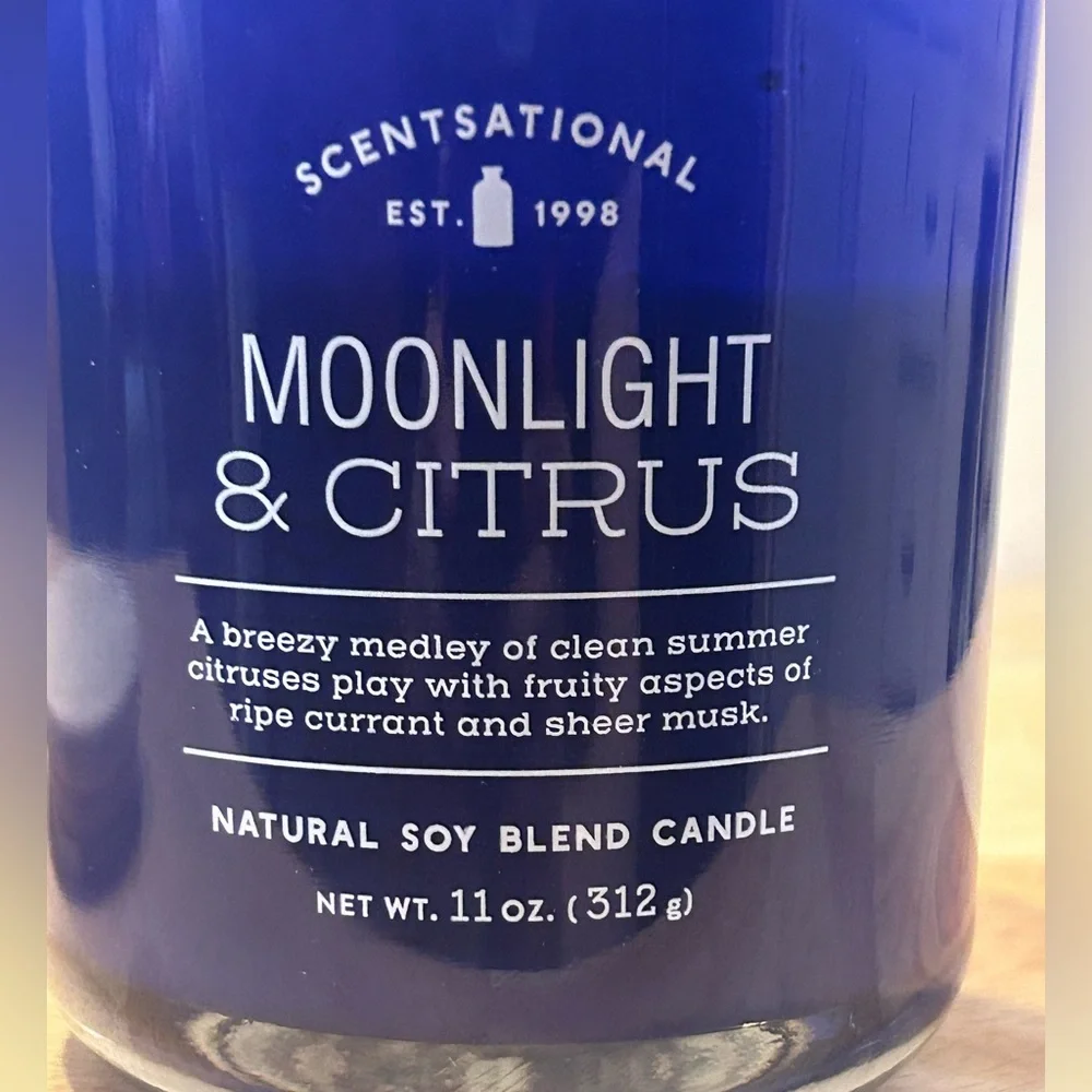 Scentsational Moonlight And Citrus Natural Soy Wax Blend Scented Candle NWTS - Picture 3 of 4
